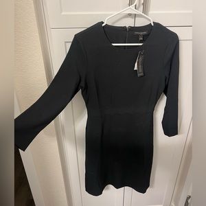 Short black dress with long sleeves -banana republic